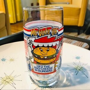 Vintage 1986 McDonald’s McVote Glass Cup
